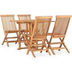 Teck Ensembles repas de patio vidaXL 3059981 Ensemble repas de patio, 1 Table incluse 4 Chaises