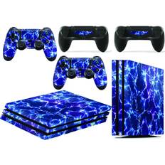 giZmoZ n gadgetZ PS4 Pro Console Skin Decal Sticker + 2 Controller Skins - Electric Storm