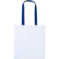 Varsity Shopper Long Handle Tote Bag - White/Royal