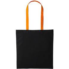 Nutshell Varsity Shopper Long Handle Tote Bag - Black/Orange