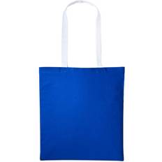 Fabric Tote Bags Nutshell Varsity Shopper Long Handle Tote Bag - Royal/White