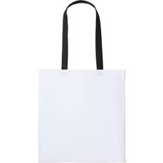 Hvite Stoffvesker Nutshell Varsity Shopper Long Handle Tote Bag - White/Black