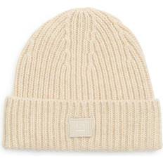 Acne Studios Mini Pansy Face Wool Beanie - Oatmeal Melange