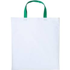 Nutshell Varsity Shopper Short Handle Tote Bag - White/Kelly Green