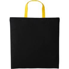 Nutshell Varsity Shopper Short Handle Tote Bag - Black/Sunflower