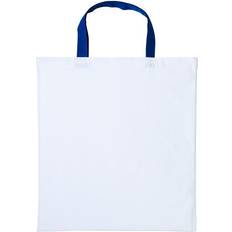 Nutshell Varsity Shopper Short Handle Tote Bag - White/Royal Blue