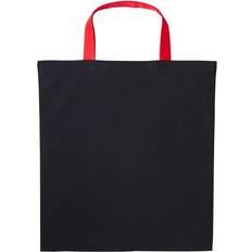 Nutshell Varsity Shopper Short Handle Tote Bag - Black/Fire Red