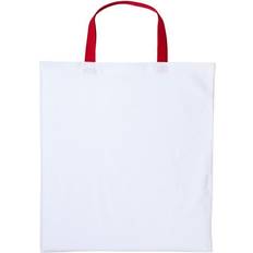 Nutshell Varsity Shopper Short Handle Tote Bag - White/Red