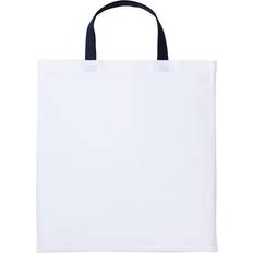 Nutshell Varsity Shopper Short Handle Tote Bag - White/Oxford Navy