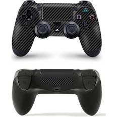 Gaming Accessories giZmoZ n gadgetZ PS4 1 x Controller Skins Full Wrap Vinyl Sticker - Carbon Black