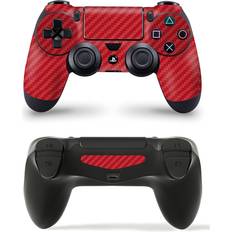 Controller Decal Stickers giZmoZ n gadgetZ PS4 1 x Controller Skins Full Wrap Vinyl Sticker - Carbon Red