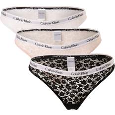 Polyamidi Alushousut Calvin Klein Carousel Lace Core Brazilian 3-pack - Black/Pink