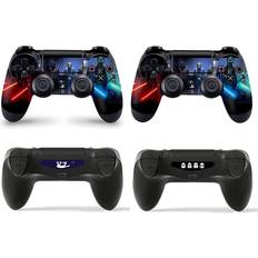 Gaming Accessories giZmoZ n gadgetZ PS4 2 x Controller Skins Full Wrap Vinyl Sticker - Jedi Vs Sith