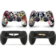 giZmoZ n gadgetZ PS4 2 x Controller Skins Full Wrap Vinyl Sticker - Stickerbomb