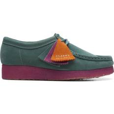 Green - Women Moccasins Clarks Wallabee - Teal Combi