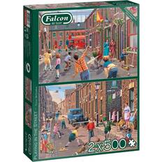 Puzzles Jumbo Falcon De Luxe Playing in the Street 2x500 Pieces