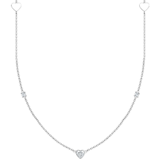 Erbsenhalskette Halsketten Thomas Sabo Charm Club Delicate Heart Necklace - Silver/Transparent