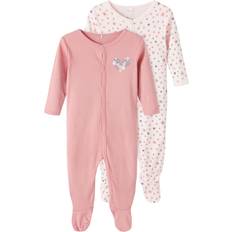 9-12M Schlafanzüge Name It Flower Nightsuit 2-pack -Rosette (13206515)