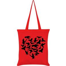 Rouge Sacs en tissu Grindstore Raven Heart Tote Bag - Red/Black