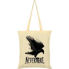 Grindstore Nevermore Tote Bag - Cream/Black Print