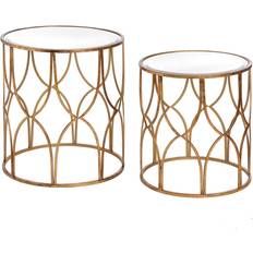 Hill Interiors Lattice Detail Gold Table Basse 56cm 2pcs