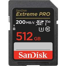 512 GB - SDXC Schede di Memoria & Chiavette USB SanDisk SDXC Extreme Pro 512GB 200MB/s UHS-I C10 V30 U3