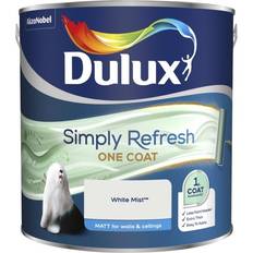 Dulux matt emulsion white mist Dulux Simply Refresh One Coat Ceiling Paint, Wall Paint White Mist 2.5L