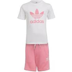 Adidas Mädchen Sonstige Sets adidas Adicolor Shorts & Tee Set - White/Bliss Pink (HK2969)