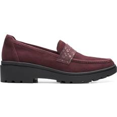 Zipper Low Shoes Clarks Calla Ease - Burgundy