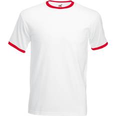 Fruit of the Loom Tops Fruit of the Loom Valueweight Ringer T-shirt Unisex - White/Red