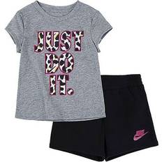 Grau Sonstige Sets Nike On The Spot Shorts Set - Black/Grey (16J137-023)