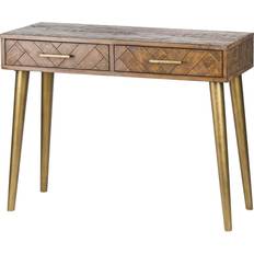 Hill Interiors Havana Gold Console Table 40x100cm