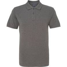 ASQUITH & FOX Men's Plain Short Sleeve Polo Shirt - Charcoal