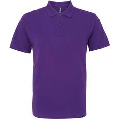 ASQUITH & FOX Men's Plain Short Sleeve Polo Shirt - Purple