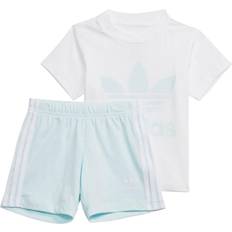 9-12M Altri Set Adidas Trefoil Shorts & Tee Set - White/Almost Blue (HS8868)