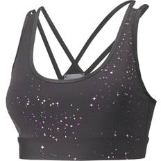 Puma Mid Impact Printed Women's Sports Bra - Black