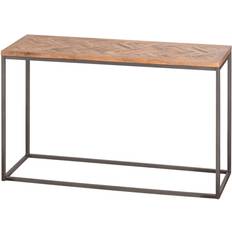 Metal Console Tables Hill Interiors Hoxton Collection with Parquet Top Console Table 40x120cm