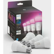 PHILIPS Hue White Ambiance LED E26 4個セット Hue Starter kit: 4-pack A19 E26 LED Bulbs White Ambiance +