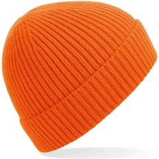 Elastane/Lycra/Spandex Beanies Beechfield Engineered Knit Ribbed Beanie - Orange