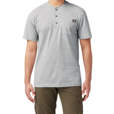 Men - XXXS T-shirts Dickies Short Sleeve Heavyweight Henley T-shirt - Heather Gray