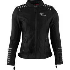 Motorcycle Equipment Rusty Amanda Ladies Motorcycle Leather Jacket - Black/White