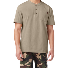 Men - XXXS T-shirts Dickies Short Sleeve Heavyweight Henley T-shirt - Desert Sand