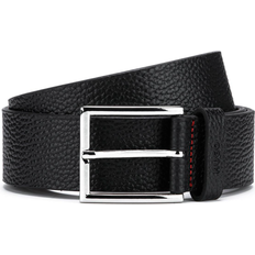 HUGO BOSS Gürtel HUGO BOSS Grained Leather Belt with Logo Stamped Keeper -Black