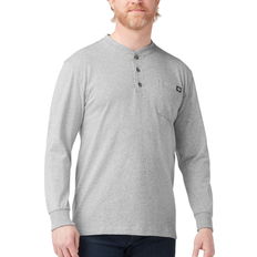 Dickies Heavyweight Henley Long Sleeve T-shirt - Heather Grey