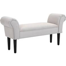 Homcom Upholstered Grey Settee Bench 102x51cm