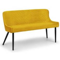 Velvet Benches Julian Bowen Luxe High Back Mustard Bench