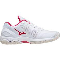 44 - Dame Håndballsko Mizuno Wave Stealth 5 - Wht/Whtsand/Persianred