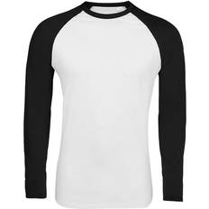 Sol's Mens Funky Contrast Long Sleeve T-shirt - White/Deep Black