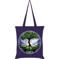 Purple Fabric Tote Bags Grindstore Spiritual Tree Of Life Tote Bag - Purple/Green