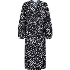 Slå om-kjoler - Sort Neo Noir Onassis Graphic Wrap Dress - Black